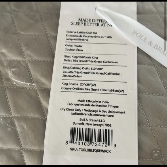 BOLL& BRANCH PEWTER SET KING - Picture 4 of 4